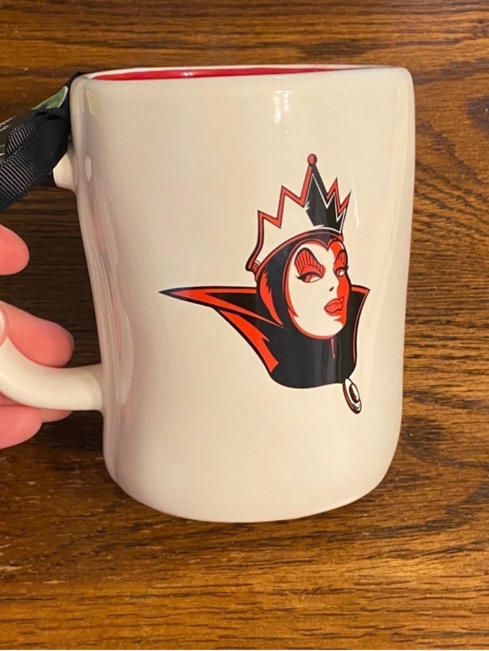 Rae Dunn Disney Villains Evil Queen Mirror Mirror Mug Red White NWT Snow White